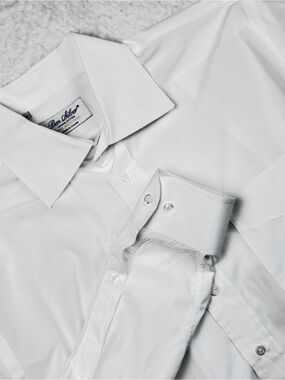 Ben Silver Charleston Men's White Long Sleeve Dress Shirt Size 16.5